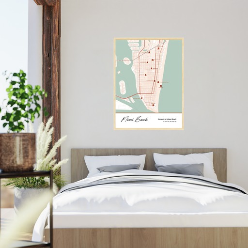 Hotspots in Miami Beach Poster - Street Map 6