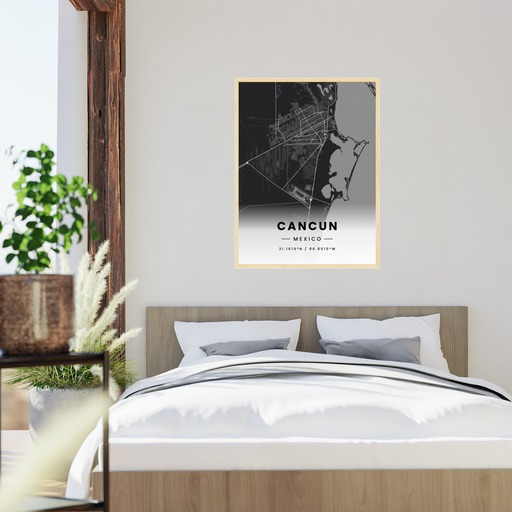 Cancun in Dark Poster - Street Map 6