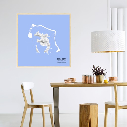 Island of Bora Bora Poster - Street Map 3