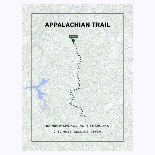 Appalachian Trail Hiking Trip Poster - Route Map 1