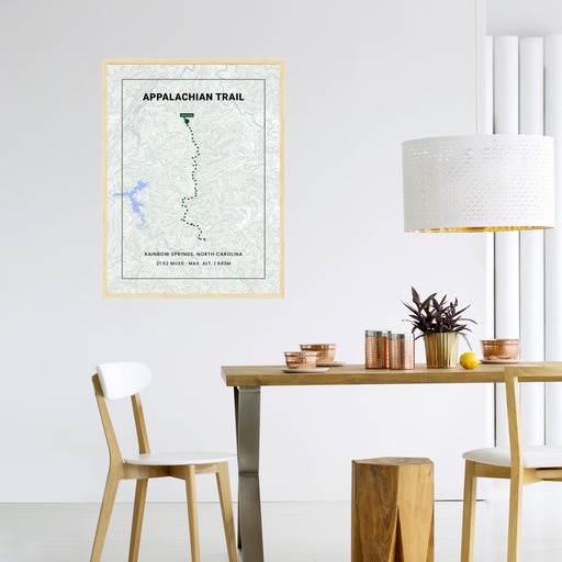 Appalachian Trail Hiking Trip Poster - Route Map 3