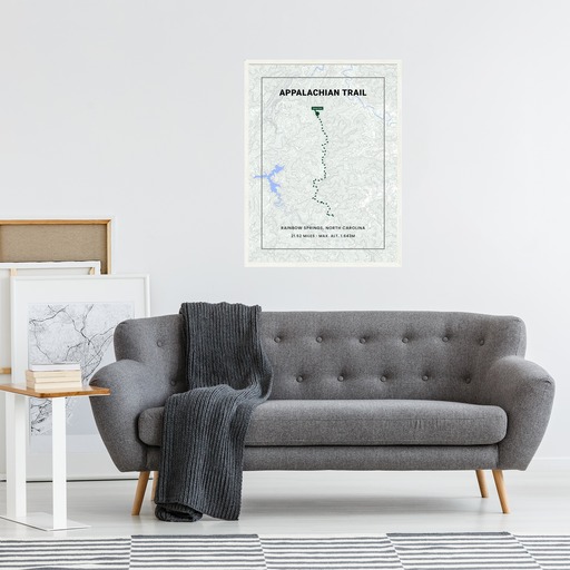 Appalachian Trail Hiking Trip Poster - Route Map 4