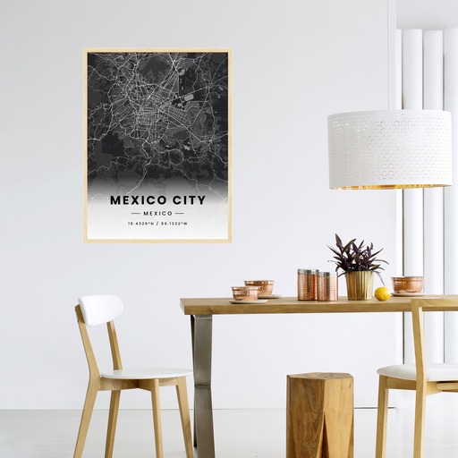 Mexico City in Dark Poster - Street Map 4