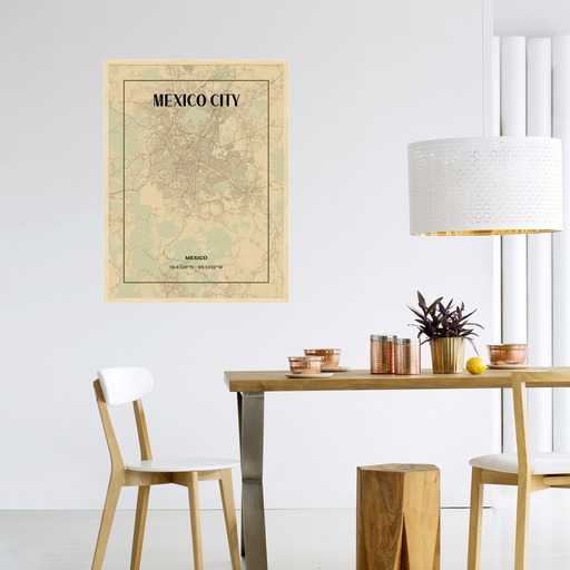 Mexico City in Vintage Poster - Street Map 4