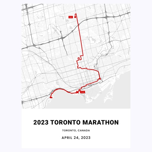 2023 Toronto Marathon Poster - Route Map 1