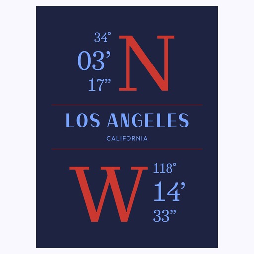 Los Angeles Coordinates Poster 1