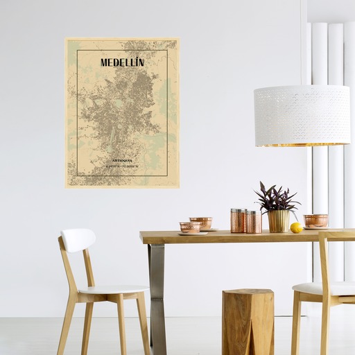 Medellin in Vintage Poster - Street Map 4
