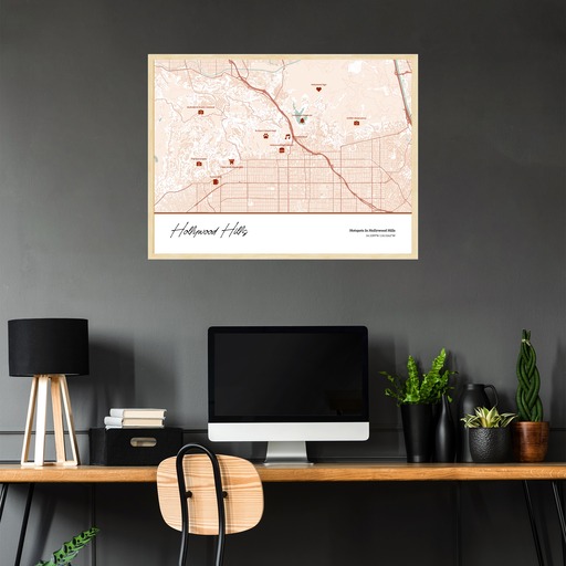 Hotspots in Hollywood Hills Poster - Street Map 3