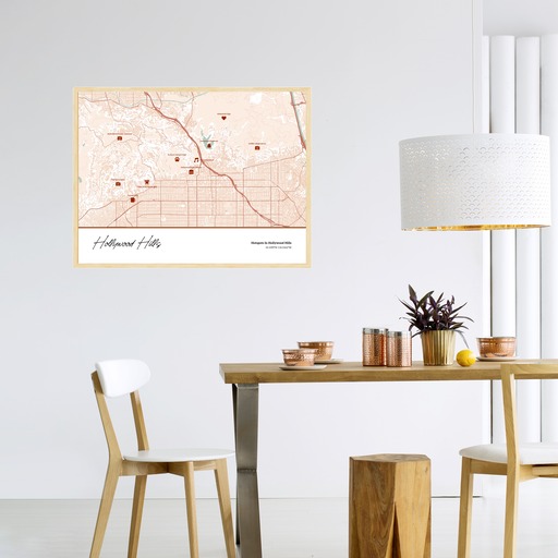 Hotspots in Hollywood Hills Poster - Street Map 4