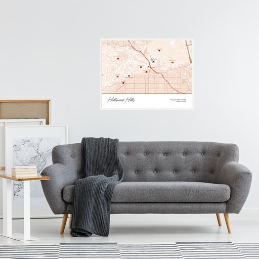 Hotspots in Hollywood Hills Poster - Street Map 5