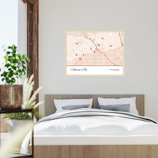 Hotspots in Hollywood Hills Poster - Street Map 6