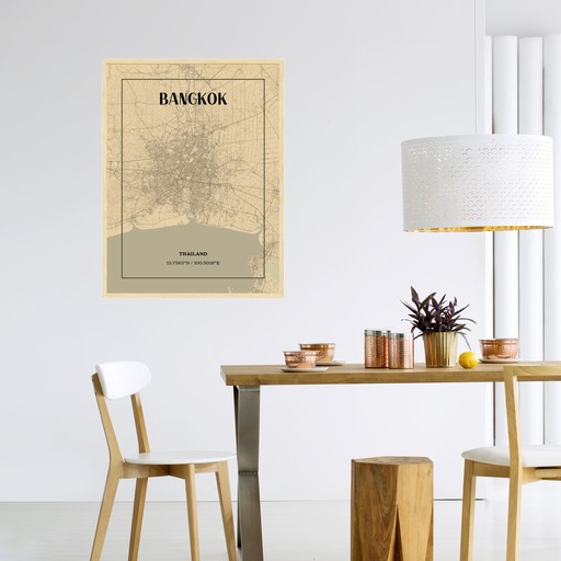 Bangkok in Vintage Poster - Street Map 4