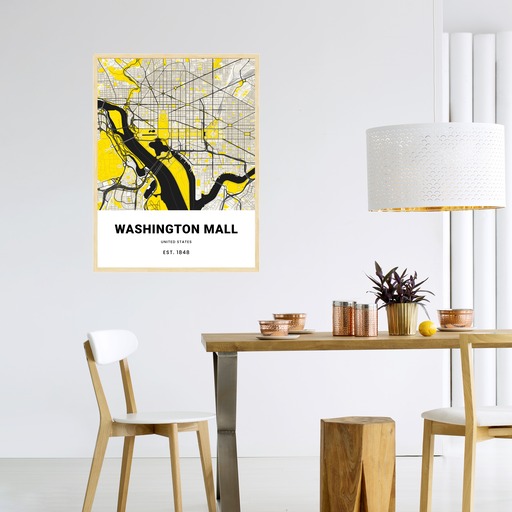 Washington Mall Poster - Street Map 3