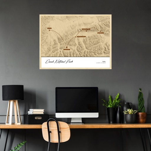 Our Trip to Denali National Park Poster - Topo Map 4