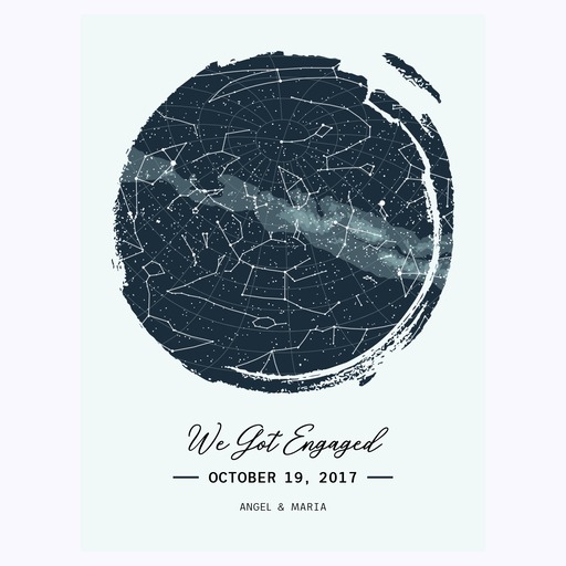 When We Got Engaged Poster - Celestial Map 1