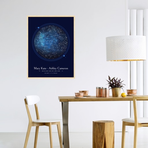 Newborn Twins Poster in Starry - Celestial Map 6