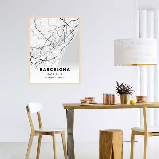 Barcelona in Light Poster - Street Map 5