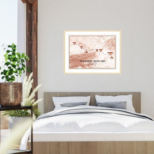 Our Danube River Cruise Trip Poster - Hill Shade Map 6