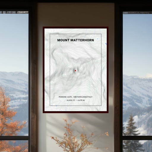Mount Matterhorn Poster - Topo Map 2