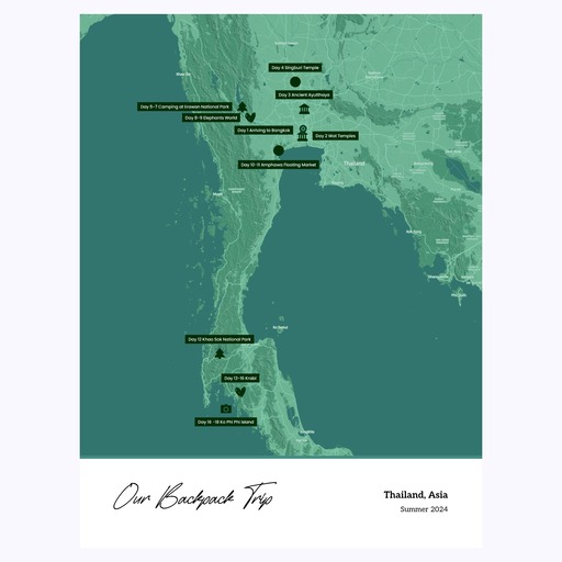 My Backpacking Trip Poster - Terrain Map 1
