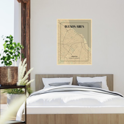 Buenos Aires in Vintage Poster - Street Map 6