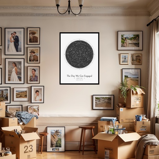 The Day We Got Engaged Poster - Celestial Map 3