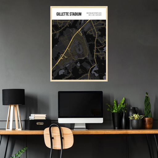 New England Patriots Stadium Poster - Street Map 4