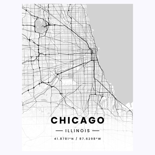 Chicago in Light Poster - Street Map 1