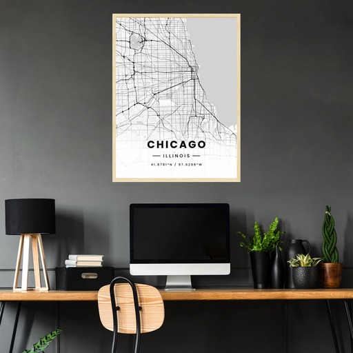 Chicago in Light Poster - Street Map 4