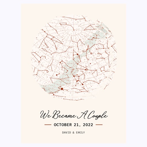 When We Became a Couple Poster - Celestial Map 1