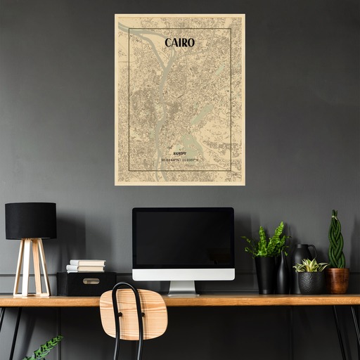 Cairo in Vintage Poster - Street Map 3