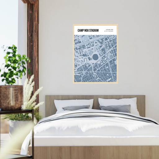 Camp Nou Stadium Poster - Street Map 6