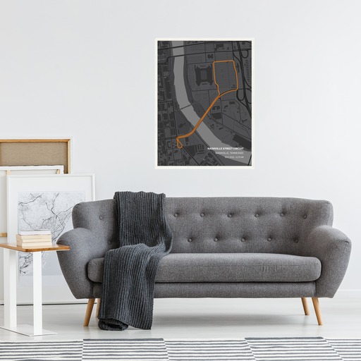 Nashville Street Circuit Poster - Track Map 4