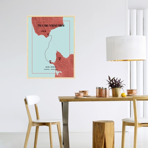 Tsugaru Strait Swim Poster - Route Map 3