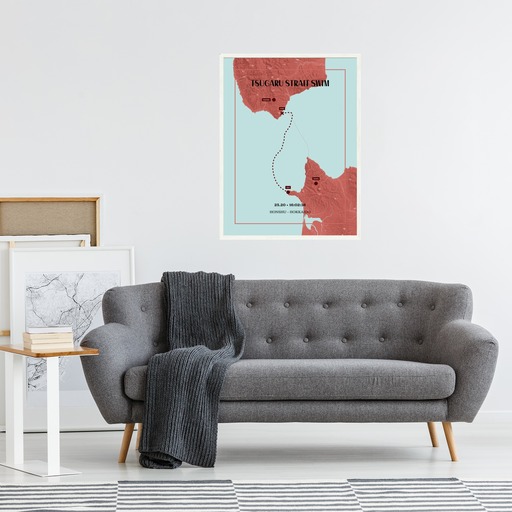 Tsugaru Strait Swim Poster - Route Map 4