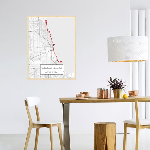 My Run Through Lakefront Trail Poster - Route Map 6