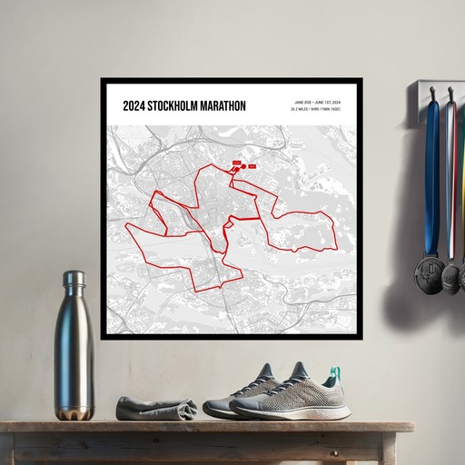 2024 Stockholm Marathon Poster - Route Map 3