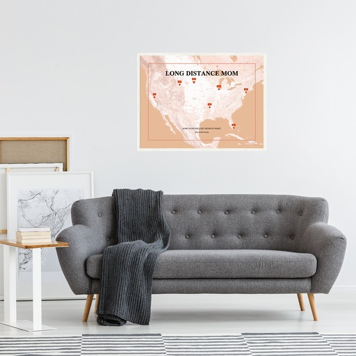 Long Distance Mom Poster - Terrain Map 5