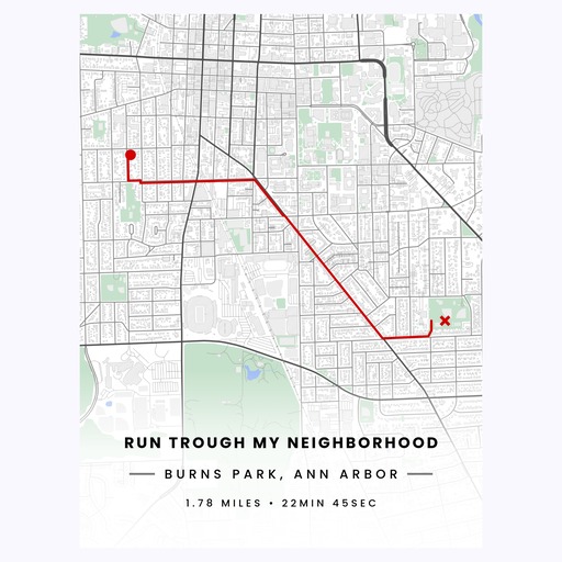 Run Trough My Neighborhood Poster - Route Map 1