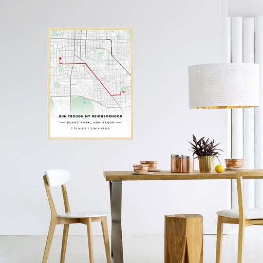 Run Trough My Neighborhood Poster - Route Map 5