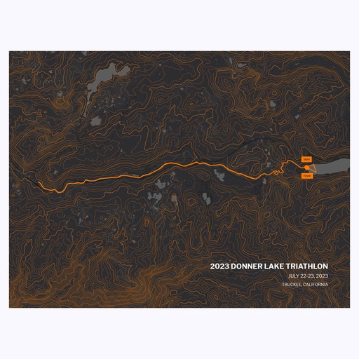 2023 Donner Lake Triathlon Poster - Route Map 1