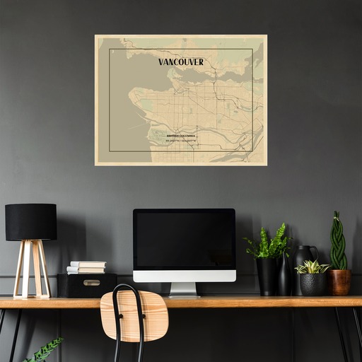 Vancouver in Vintage Poster - Street Map 3
