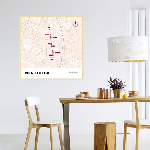 Rue Mouffetard Poster - Street Map 3