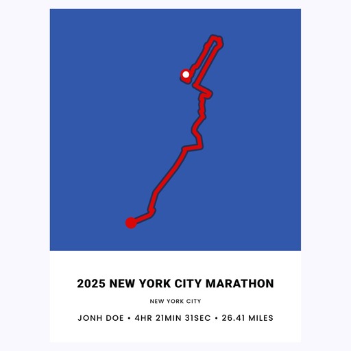 Minimalist 2025 New York City Marathon Poster 1