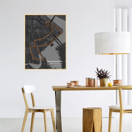 Singapore Grand Prix Poster - Track Map 4