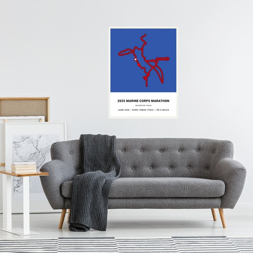 Minimalist 2025 USMC Marathon Poster - Route Map 6