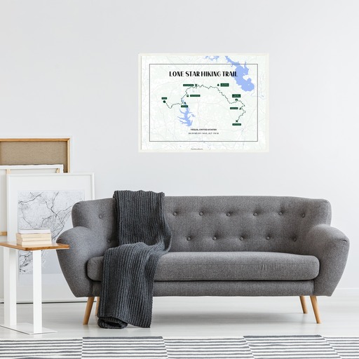 Lone Star Trail Hiking Trip Poster - Route Map 4