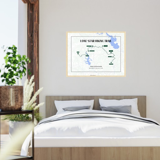 Lone Star Trail Hiking Trip Poster - Route Map 5