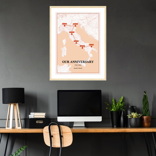 Our Anniversary Trip Poster for Her - Route Map 2