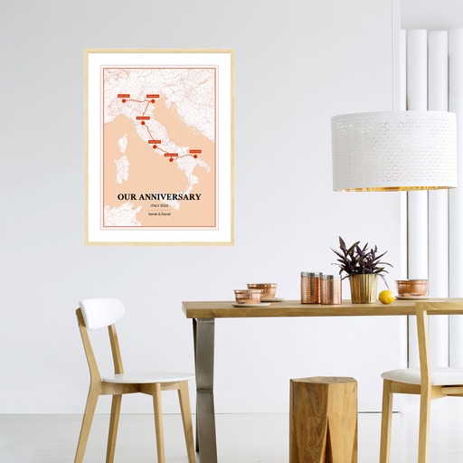 Our Anniversary Trip Poster for Her - Route Map 3